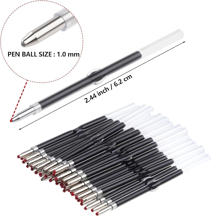 jiebor 100Pcs Beadable Pens Refills Ballpoint Pens Refills Black Ink 1.0mm - Image 3
