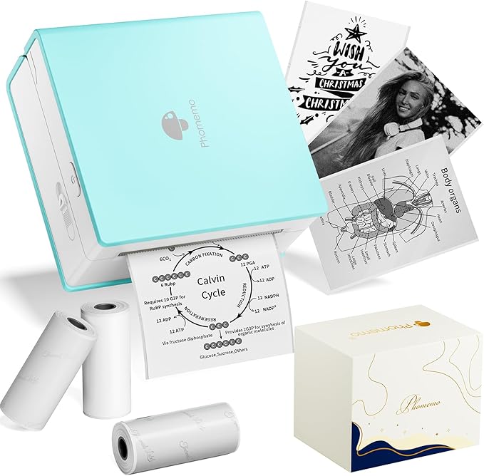 Phomemo Sticker Printer- Mini Sticker Printer Maker Machine, Mini Pocket Printers Instant Print for DIY Creation, Study Notes, Photos, Name Label, Portable Thermal Printers for Kids/Students/Teacher-DeskLoop Office