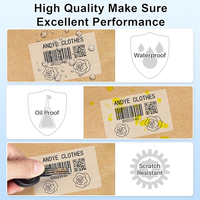 3 Rolls Phomemo Transparent Labels, 1.57'' x 2.36'' (40 x 60mm) Sticker for Phomemo M220 M110 M108 M250 M260 M221 M120 M150 Label Maker, for Barcode, Qr Code, Box, Name-DeskLoop Office