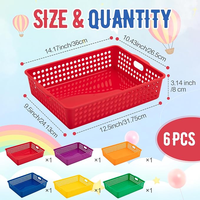 Geetery 6 Pack Classroom Storage Baskets - Image 2