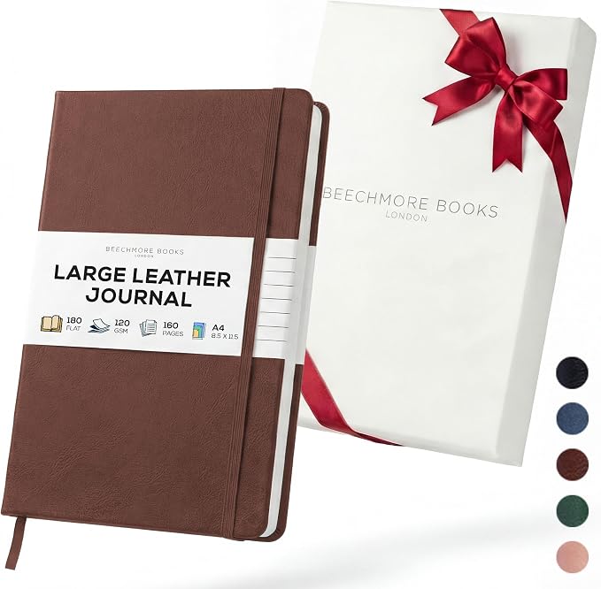 BEECHMORE BOOKS Large Lined Journal Notebook, 8.5" x 11.5" Hardcover Vegan by BeechmoreBooks