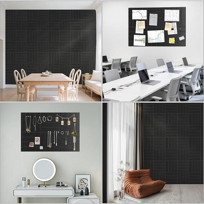 Large Cork Board Strips for Wall, 6 Pack Fabric Wall Tiles - Image 8