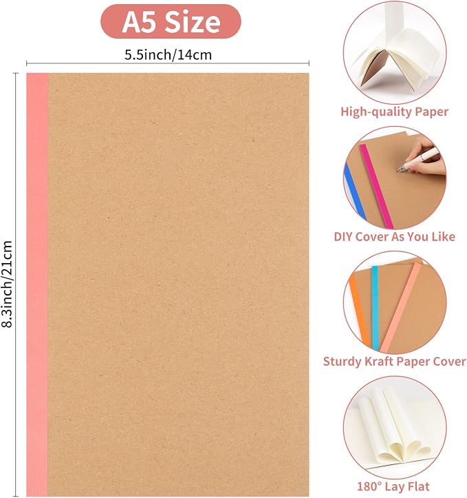 30 Pack Blank Notebook Journals Bulk, A5 Unlined Paper Composition Notebook - Image 2