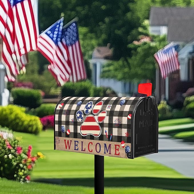 Welcome Patriotic Mailbox Covers Magnetic Standard Size 4th of July Mailbox - Image 8