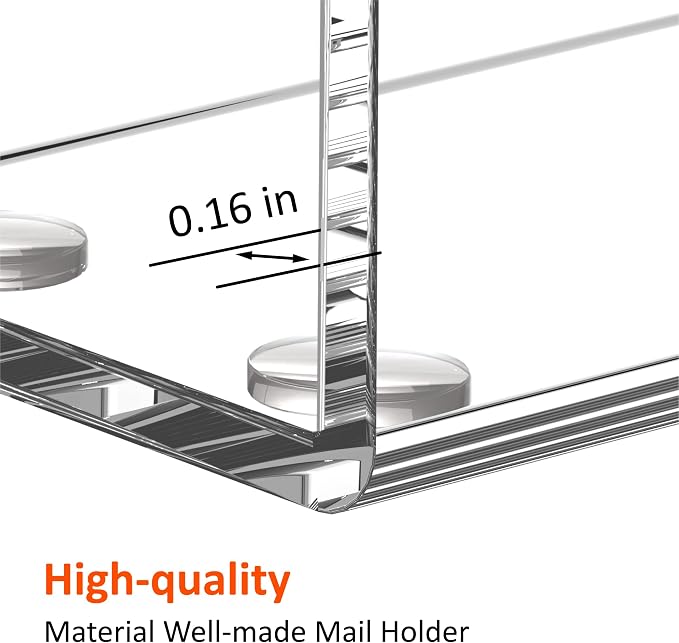 FUCDTEFC Desk Mail Organizer, 5 Section Clear Acrylic File Holder Letter - Image 5