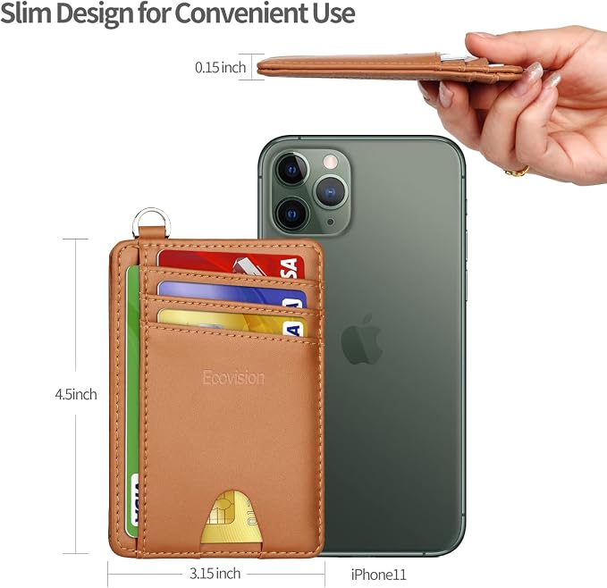 Slim Minimalist Front Pocket Wallet, RFID Blocking Credit Card Holder Wallet - Image 7