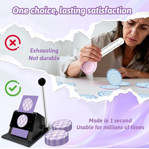 58mm Button Paper Cutter, 2.28 inch Graphic Punch Die Cutter Circle Punch Cutter - Image 6