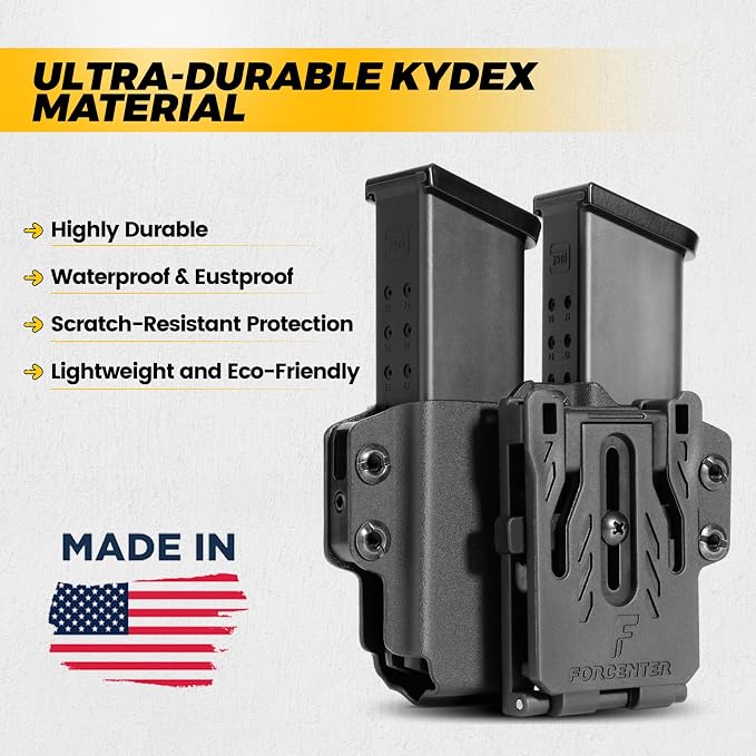 Kydex Magazine Holder, Forcenter OWB Double Magazine Pouch, Universal Magazine - Image 2