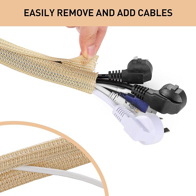 AGPTEK Cable Sleeve, Cable Management Desk Cord Cover Organizer Wire Hider - Image 4