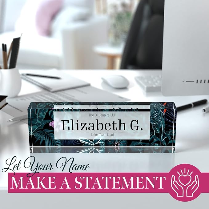 Desk Name Plate Personalized, Custom Name Plates 2½/x8 Inches, Thick - Image 4