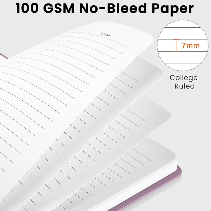 CICPAP Lined Spiral Journal Notebook, A5 College Ruled Notebook - Image 3