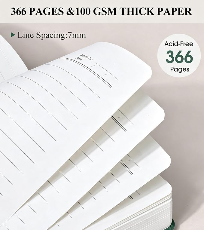 PAIBAS 8.5 x 11 Lined Notebook Journal 366 Pages Leather Journal - Image 4