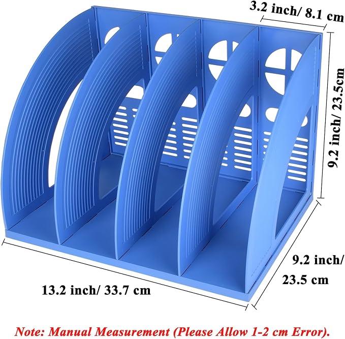 SAYEEC Sturdy Magazine Holder Plastic 4 Compartment Desk File Organizer - Image 2