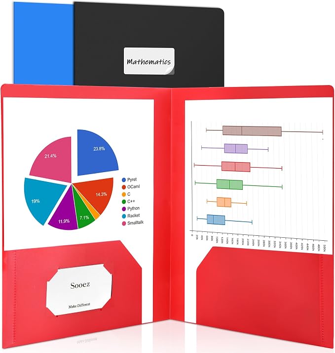 Sooez 3 Pack 2-Pocket Folders by Sooez