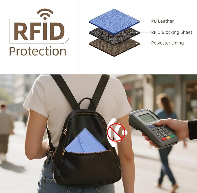 ZOPPEN Mulit-purpose Rfid Blocking Passport Holder Travel Wallet Passport and - Image 5