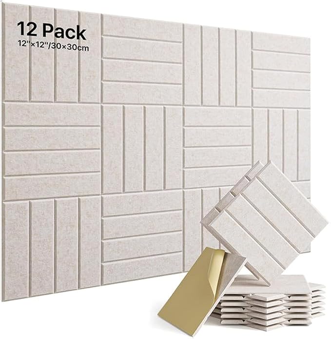 Lunarthos Felt Wall Tiles, 12 Pack 12"x12"x0.4" Cork Borad Tiles by Lunarthos