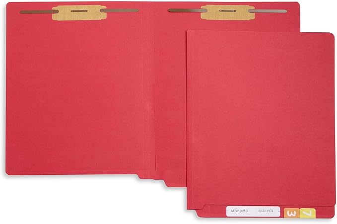 100 Red End Tab Fastener File Folders - Image 3