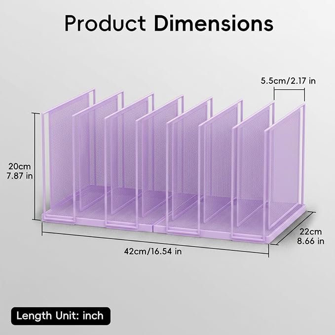 File Organizer for Desk, 7-Section Vertical File Sorter, Paper Holder Organizer - Image 3