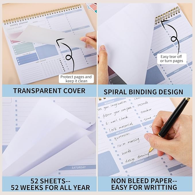 Weekly To Do List Notepad, 8.5''x11'' Weekly Desk Planner - Image 5
