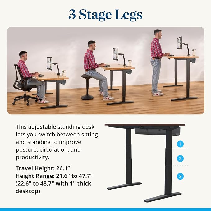 UPLIFTDESK V3 2-Leg Ash Gray Laminate Wood Standing Desk – Adjustable Height - Image 5