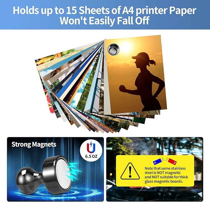 24Pack Black Fridge Magnet Refrigerator Magnets Strong Magnets for Whiteboard Lockers Fridge Office Classroom Kitchen Home Adults-DeskLoop Office