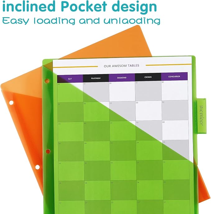 Plastic Binder Dividers with One Front Pocket and Tab Binder Divider - Image 5
