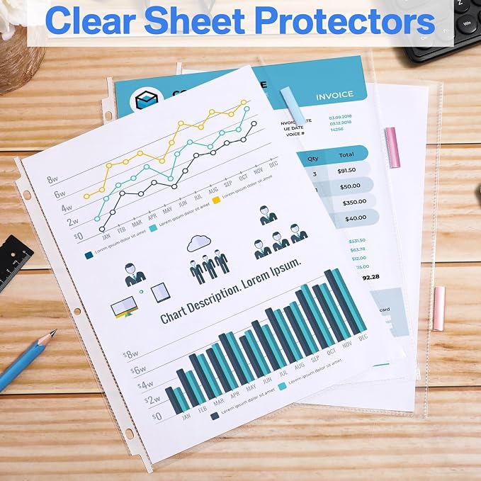 ReliThick 12 Set of 96 Pack Clear Sheet Protectors - Image 6