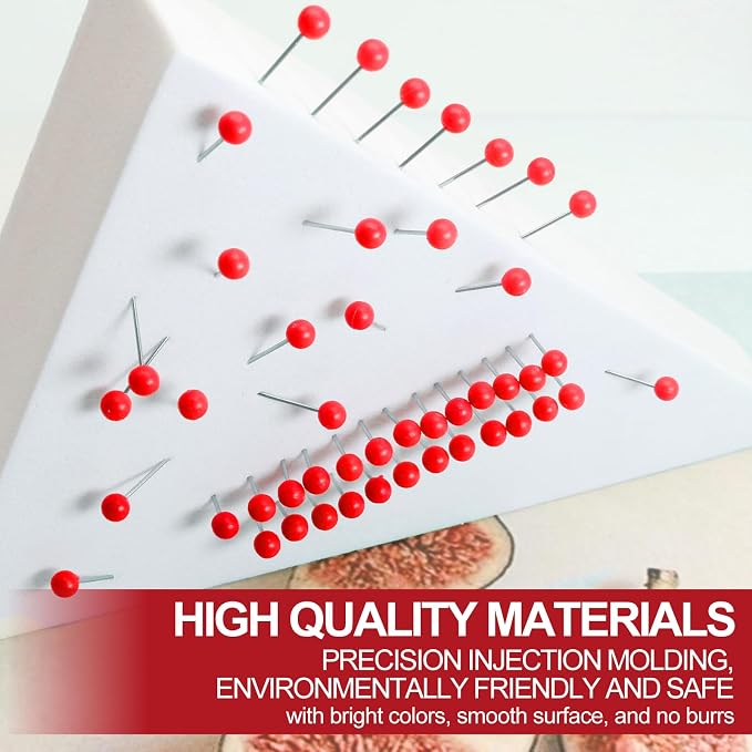 500Pcs Red Map Pins, 1/8 Inch Map Tacks, Round Ball Head Map Push Pins - Image 3