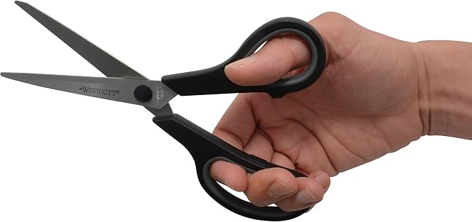 Westcott 8" Straight Stainless Steel Soft Handle Scissors - Image 4