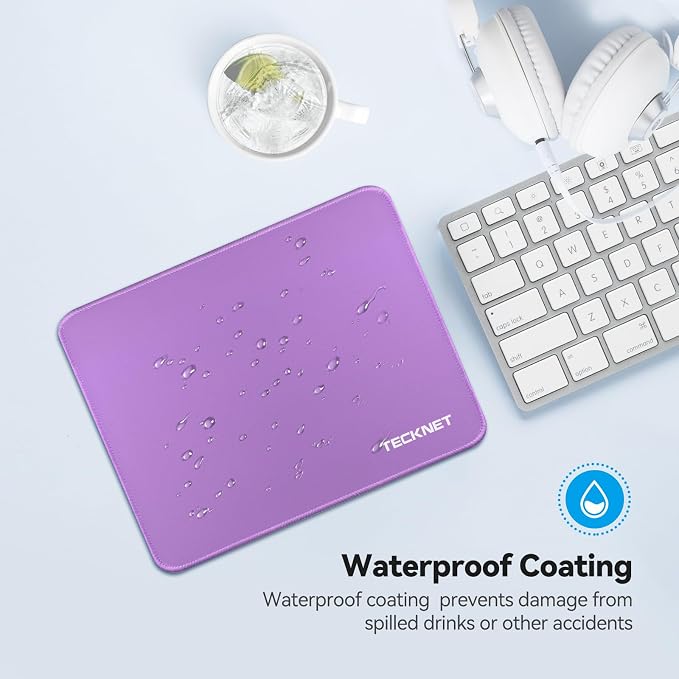 TECKNET Mouse Pad with Anti-fray Stitchin, Waterproof Surface & Non-Slip Rubber - Image 5