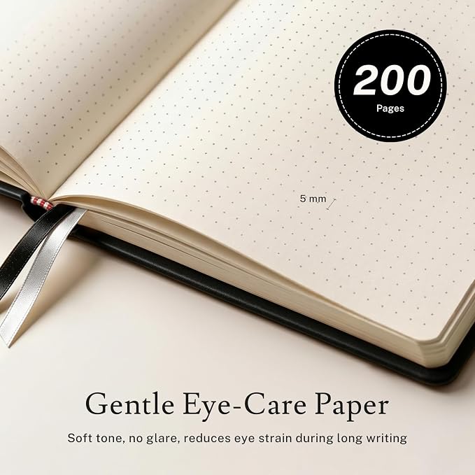 PAGELYST Dotted Journal Notebook, 200 Pages, 4 Pack Leather Bullet Journal - Image 2