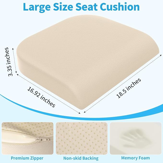 TranquilRelax XLarge Seat Cushion, Memory Foam Cushion - Image 3
