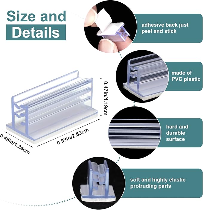 100 Pcs Self Adhesive Sneeze Guard Holder Acrylic Panels Name Tag Holders - Image 2