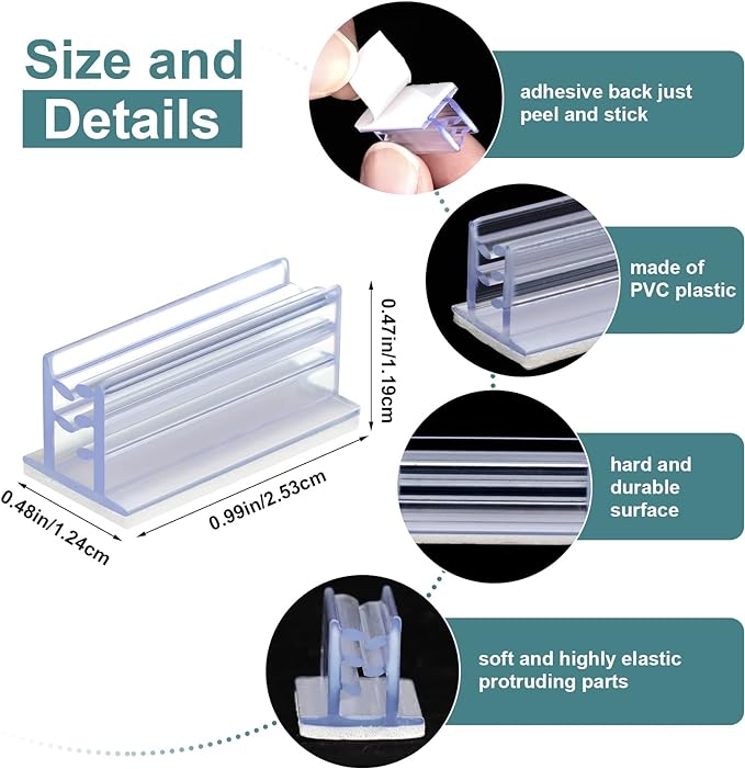 200 Pcs Self Adhesive Sneeze Guard Holder Acrylic Panels Name Tag Holders - Image 2