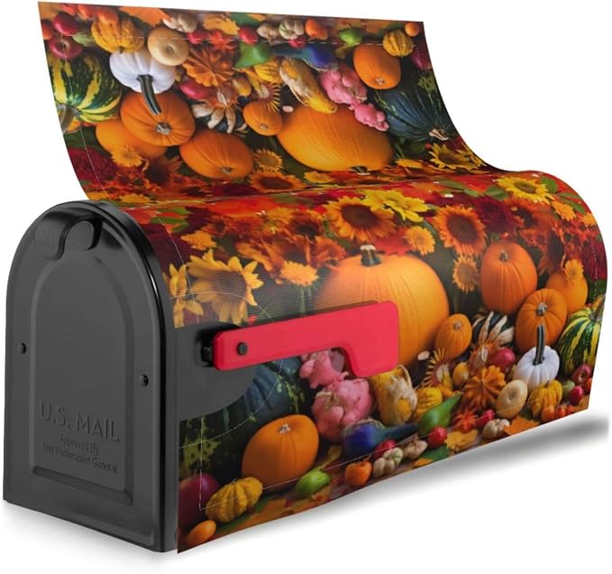 Fall Pumpkin Welcome Magnetic Mailbox Cover, Mailbox Wrap Decorative - Image 3