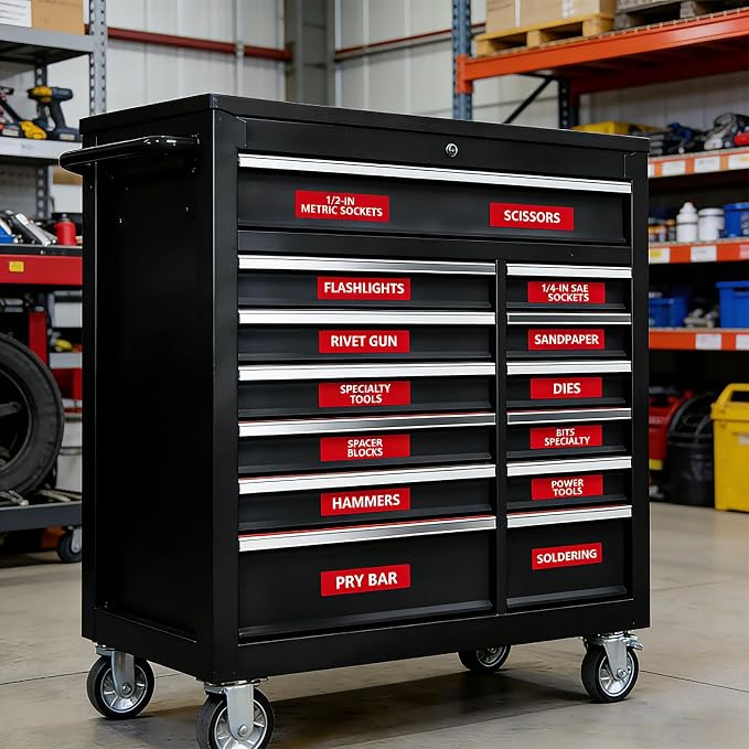 4"x 1" Universal Magnetic Tool Box Label, Strong Magnetic Labels - Image 5