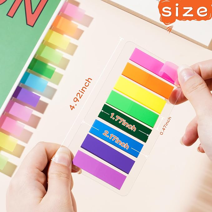 Page Markers Bright Sticky Tabs, Translucent Small Sticky Notes Flags and Arrow - Image 2