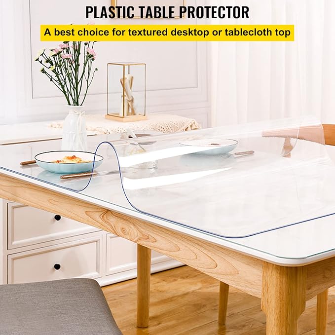 VEVOR Clear Desk Cover Protector, 36 X 60 inch, 2 mm Rectangle Waterproof Thick - Image 3