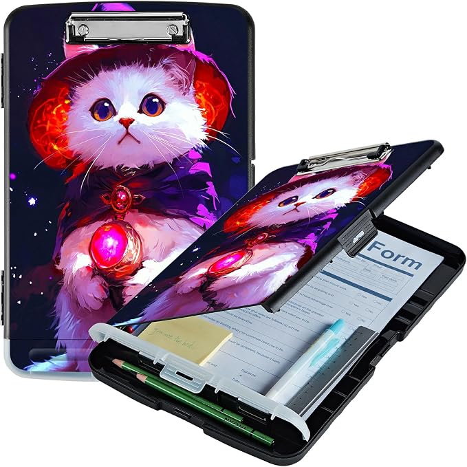 Purple White Cat A4 Clipboard by Unknown