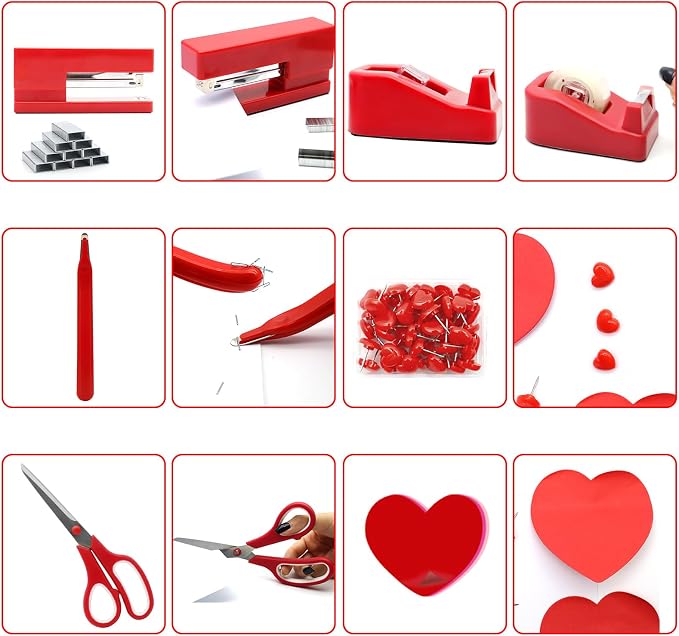 Red Stapler and Tape Dispenser Set - Image 4