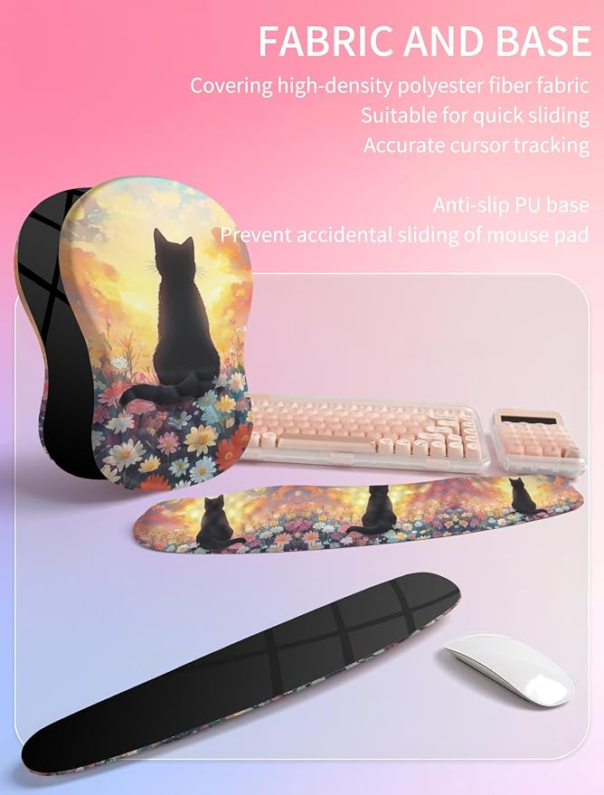 Hokafenle 2in1 Combination, Wave Keyboard Wrist Rest and Ergonomic Curvature - Image 6