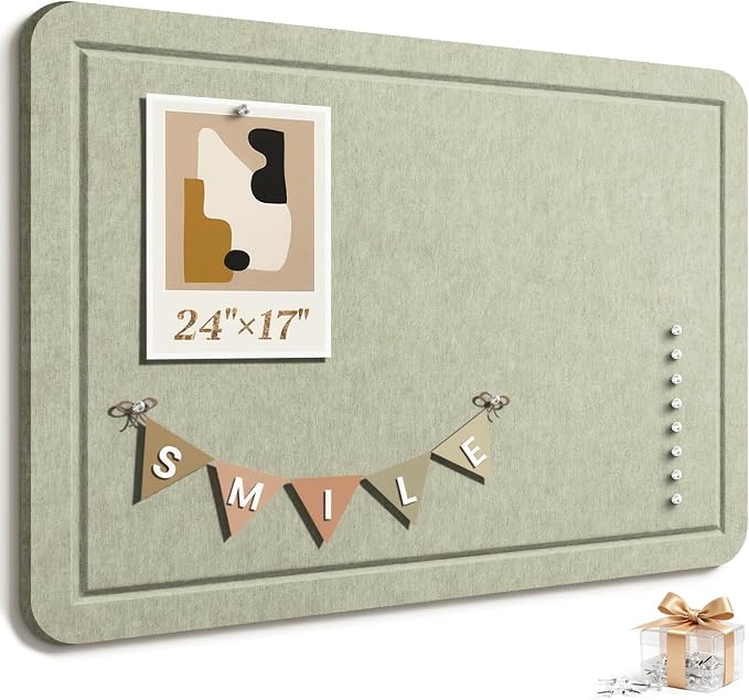 Large Bulletin Board, 24 X 17 Inches Felt Cork Board by Subeauty