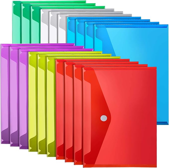LEOBRO Plastic File Folders for Documents, Reusable File Folders File Bags by LEOBRO
