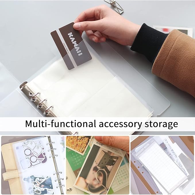 6 Pack A5 6 Holes Binder Pockets Plastic Binder Folders Waterproof 6 Holes - Image 3