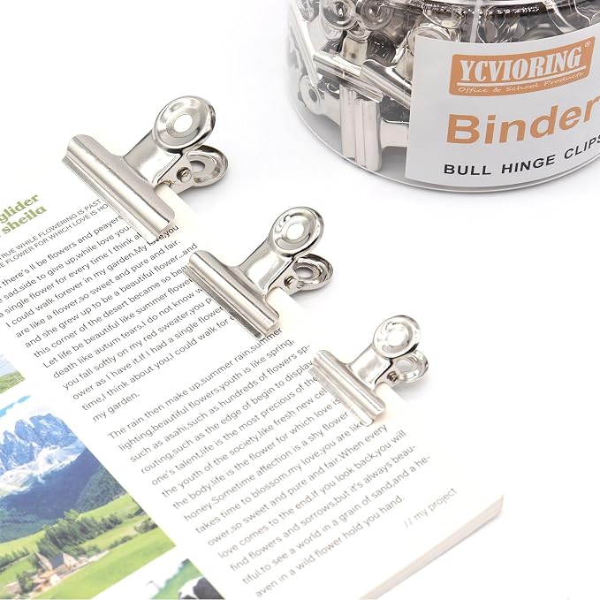 Sliver Bulldog Clips, Binder Paper Clips, School and Office - Image 2
