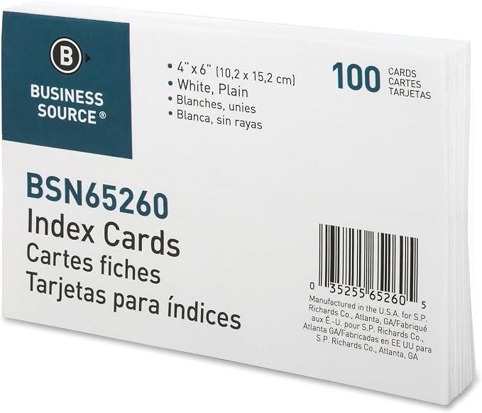 Business Source, Plain Index Cards, 100 / Pack - Image 5