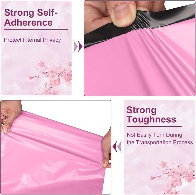 Poly Mailers 14.5x19, Large Poly Mailers 100 Pack, Shipping Mailers with Self Seal Adhesive, Waterproof and Tear-Proof Mailers Poly Bags for Small Business (Sakura Pink）-DeskLoop Office