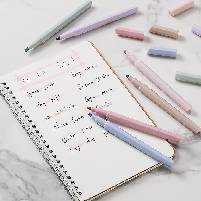 Mr. Pen- Aesthetic Highlighters No Bleed, 6 Pack, Pastel Colors, Chisel Tip | - Image 7