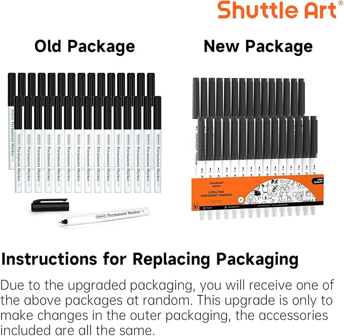 Shuttle Art Permanent Marker, 30 Pack Ultra Fine Point Black Permanent Marker - Image 8