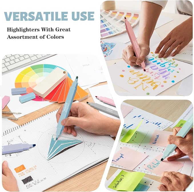 Piochoo Highlighters, Dual Tip Office Accessories - Image 6